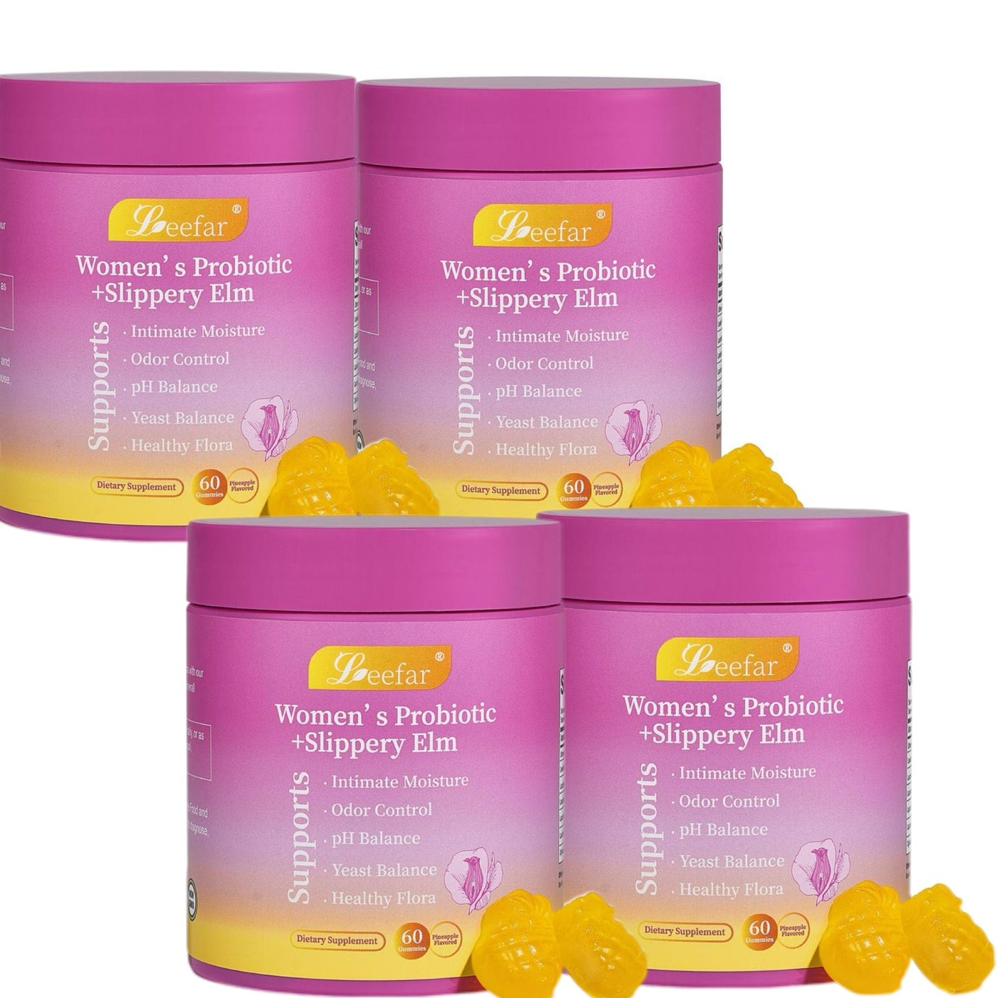 Her Juicy Feminine Probiotics Gummies - 60ct Pineapple Flavor for Women’s pH Balance