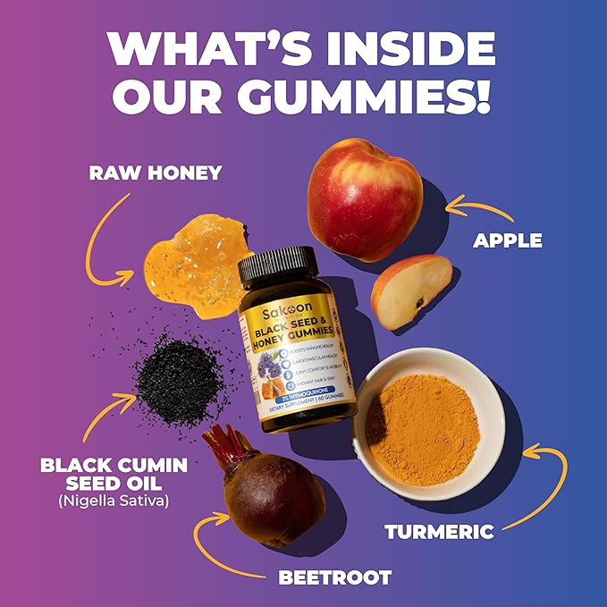 Sakoon nutrition Black Seed Oil Gummies with Honey and W/ 2%