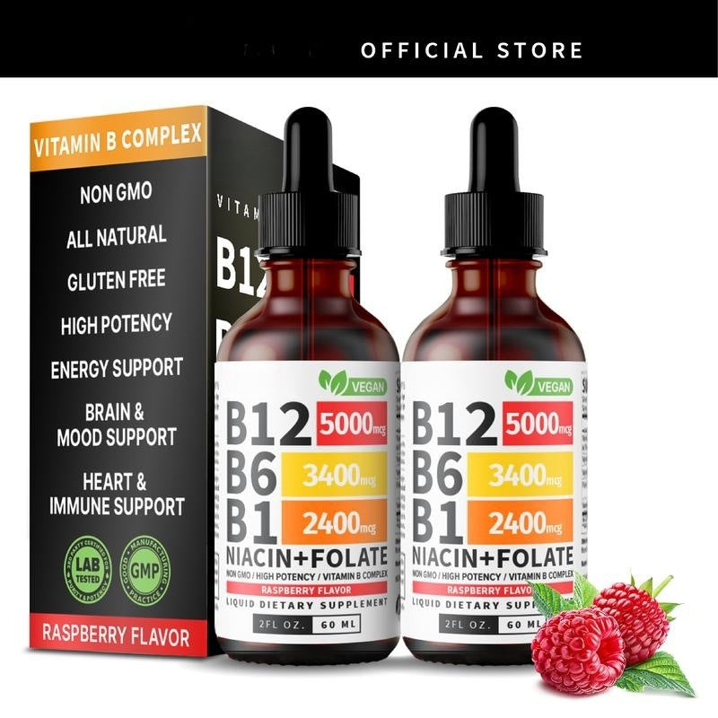 🏆Flash Sale⚡ 100K+ SOLD! 🏆Vitamin B12 Liquid Supplement Drops -ZDQ8-Shop