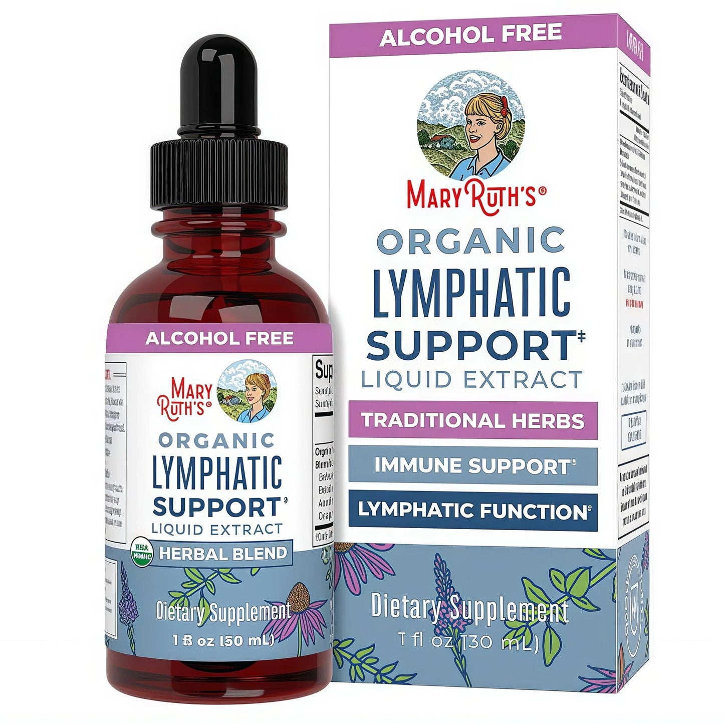 Organic Lymphatic Drainage Drops with Echinacea & Elderberry – Lymph Detox & Immune Support – 30ml Vegan