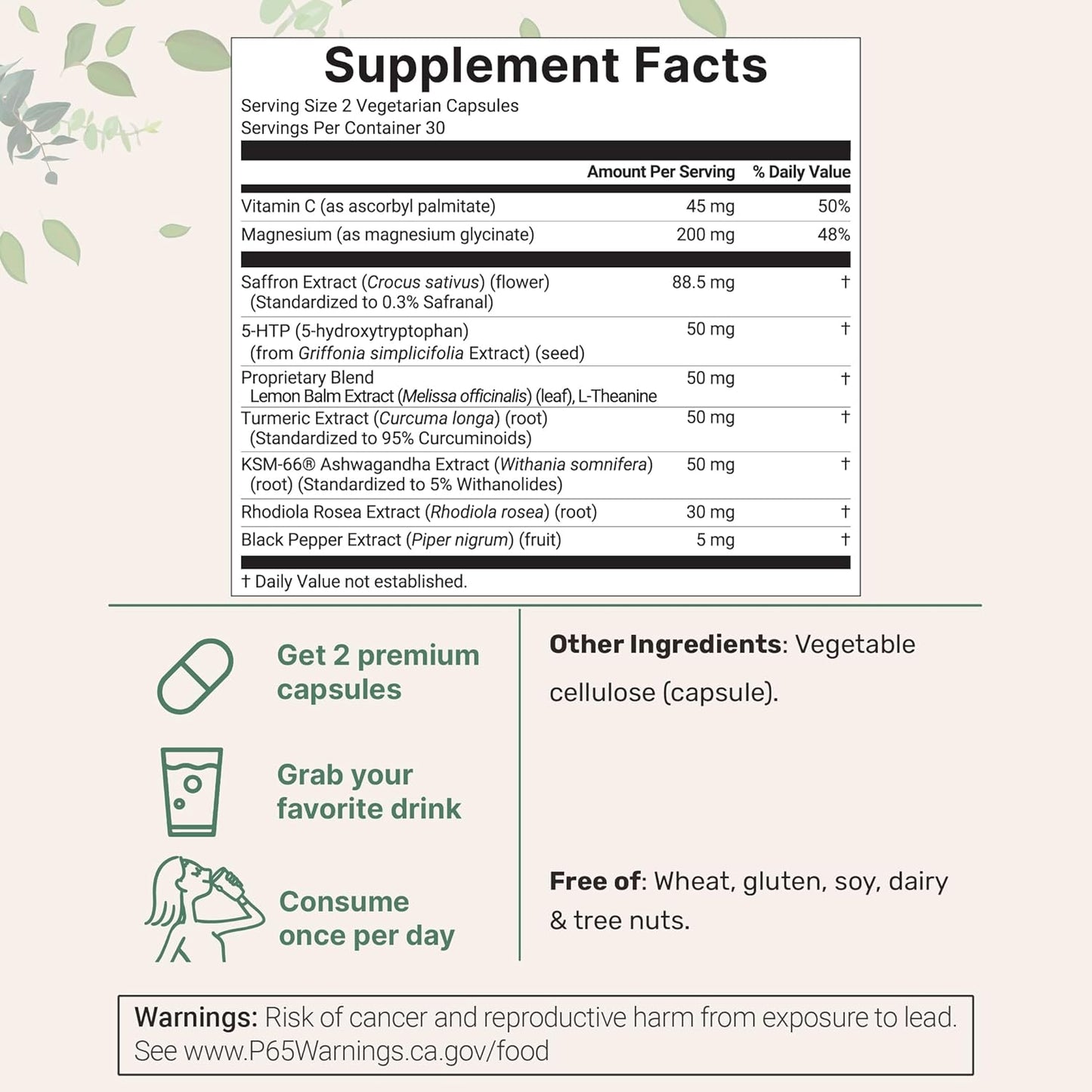 Saffron+ Advanced Supplements, 60 Veggie Capsules