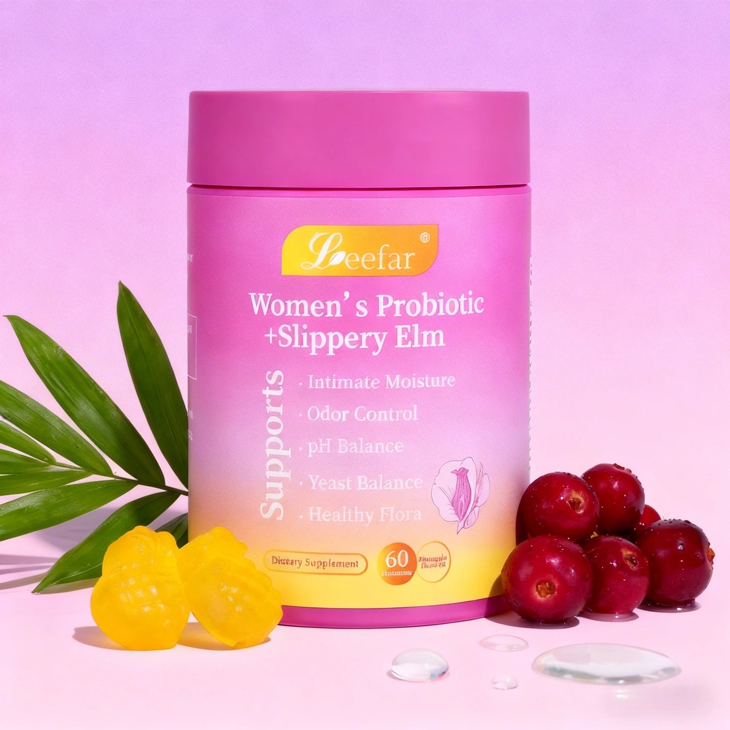 Her Juicy Feminine Probiotics Gummies - 60ct Pineapple Flavor for Women’s pH Balance