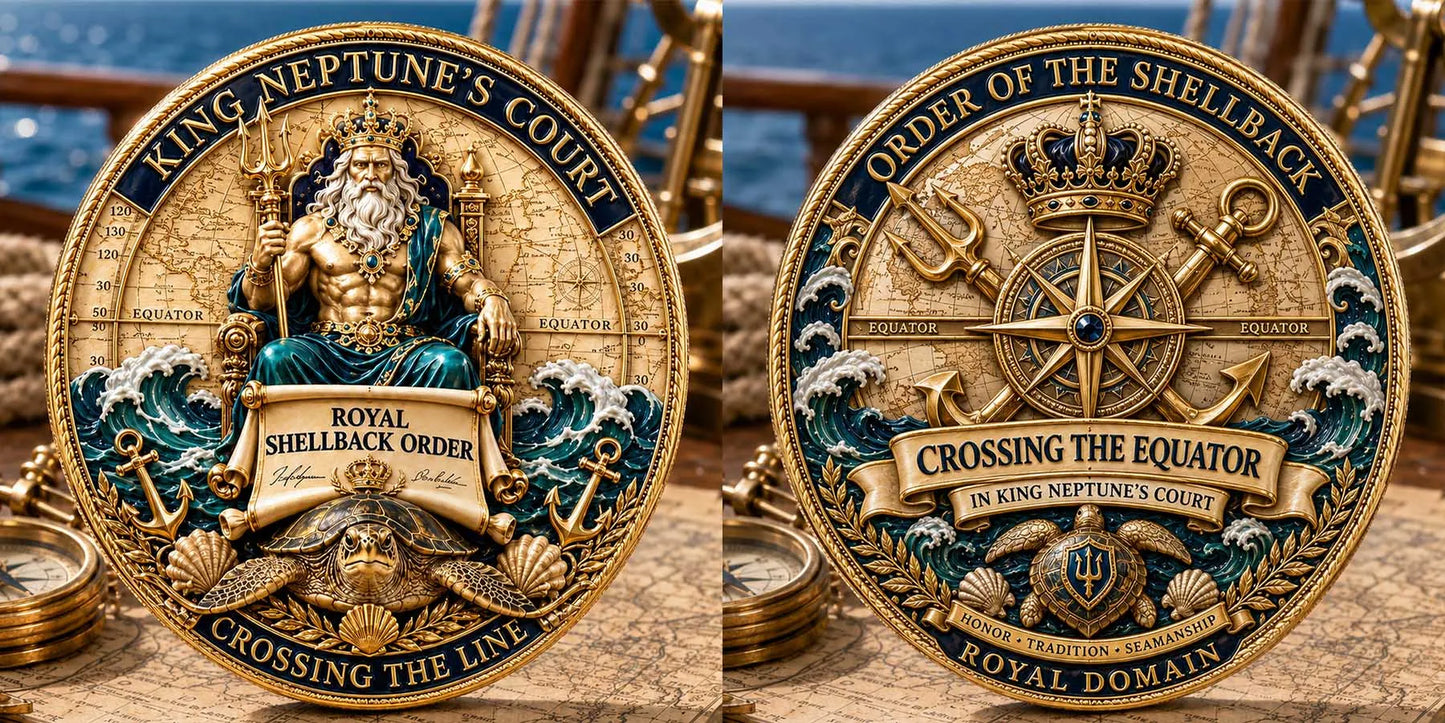 King Neptune’s Court – Crossing the Equator Commemorative Metal Medal
