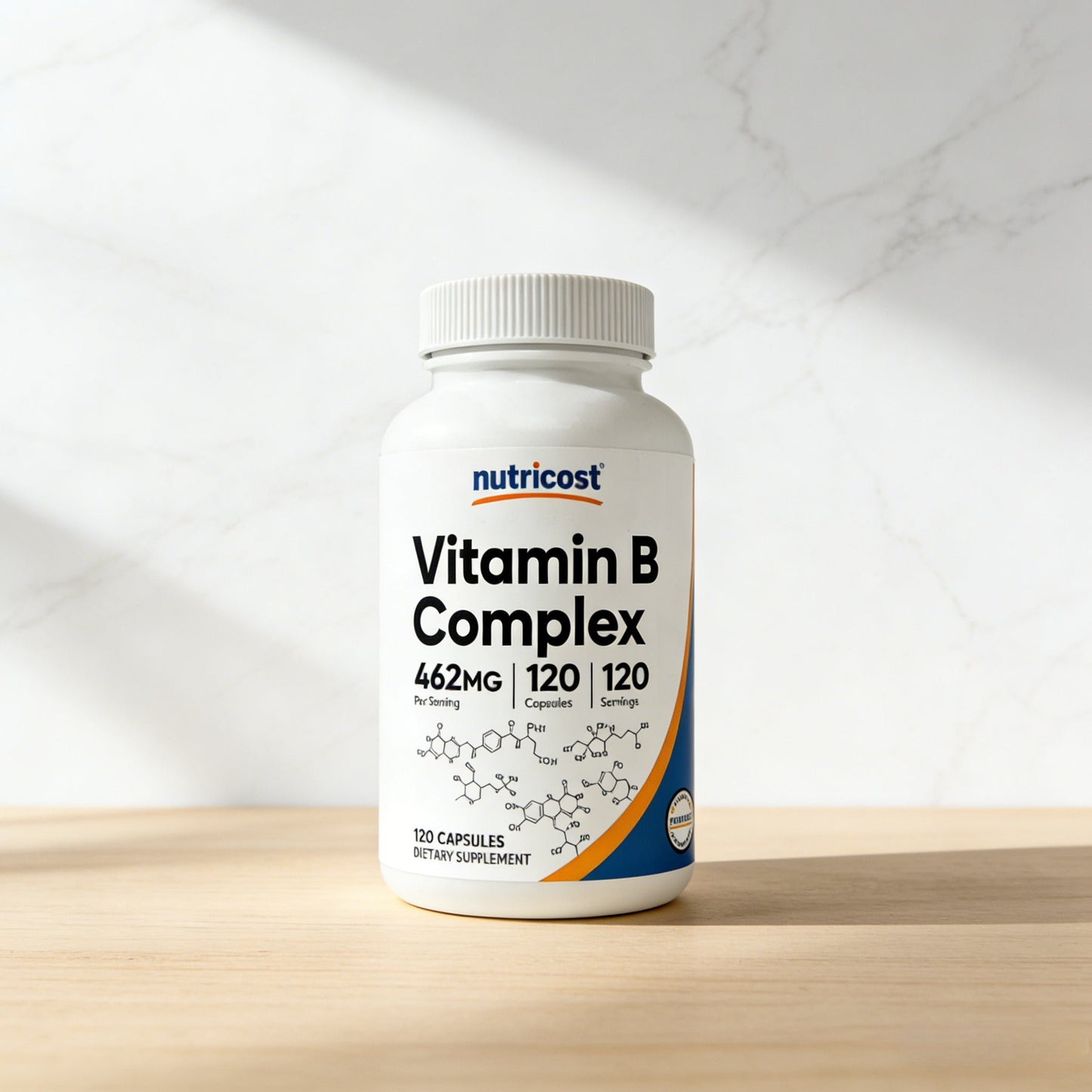 Nutricost High Potency Vitamin B Complex 462mg, 120 Capsules - with Vitamin C - Energy Complex