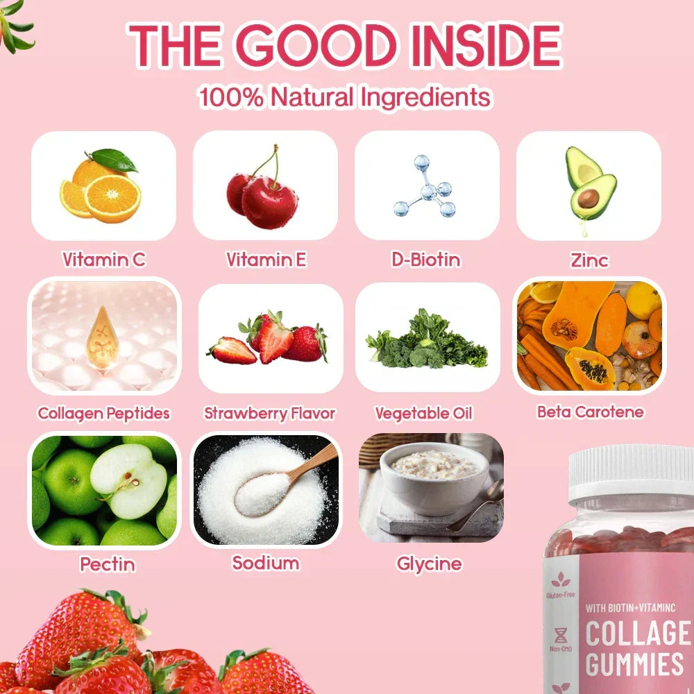Collagen Gummies |Dietary Supplement for Collagen Replenishment and Hair/Nails/Skin Improvement