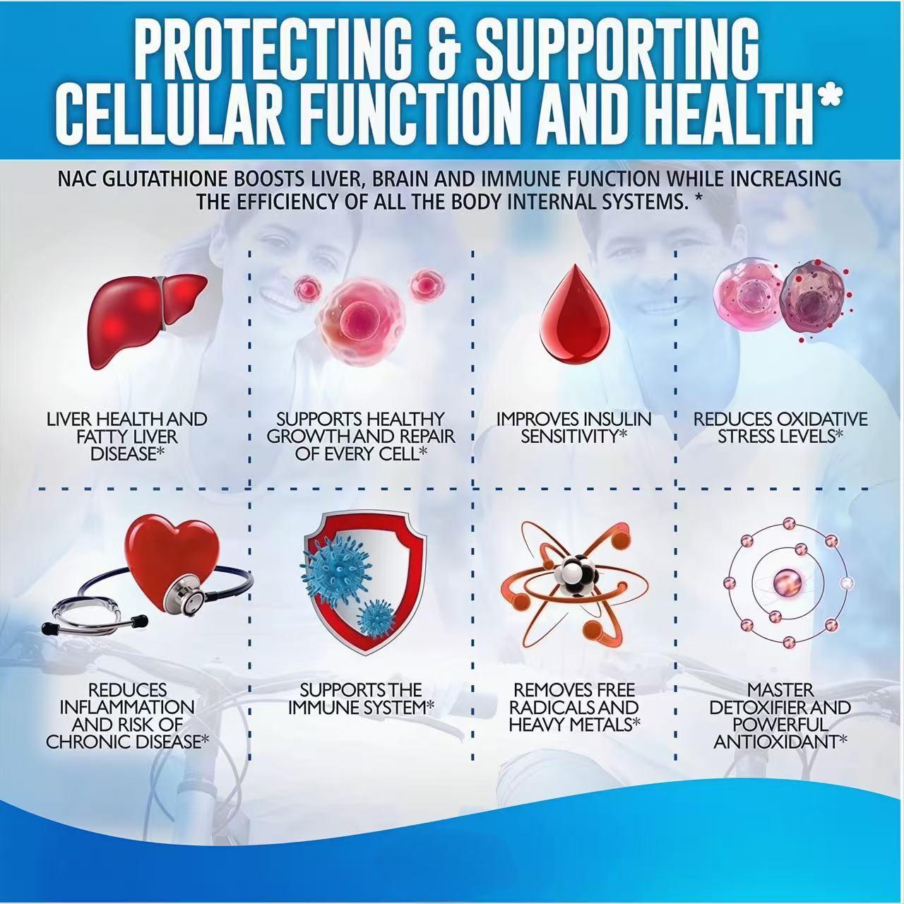 NAC Glutathione Collagen Capsules 2028mg Skin Whitening Anti-Aging Antioxidant , Supports Liver Health,120 Capsules