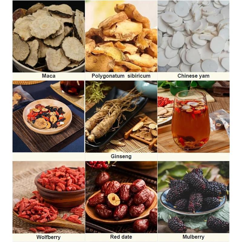 Ginseng Five Treasures Tea | Premium Ginseng & Herbal Blend | Liver and Kidney Nourishing Vitality Tea | Supports energy, detox, and overall vitality | Natural health gift box for adults, Christmas gift set