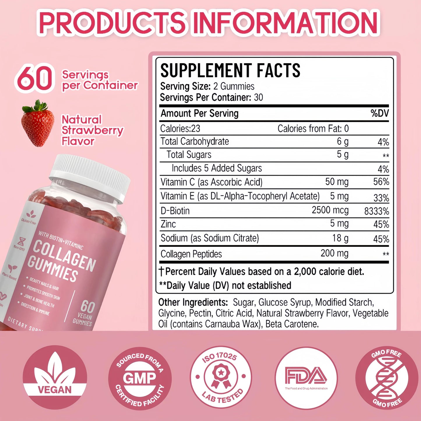 Collagen Gummies |Dietary Supplement for Collagen Replenishment and Hair/Nails/Skin Improvement