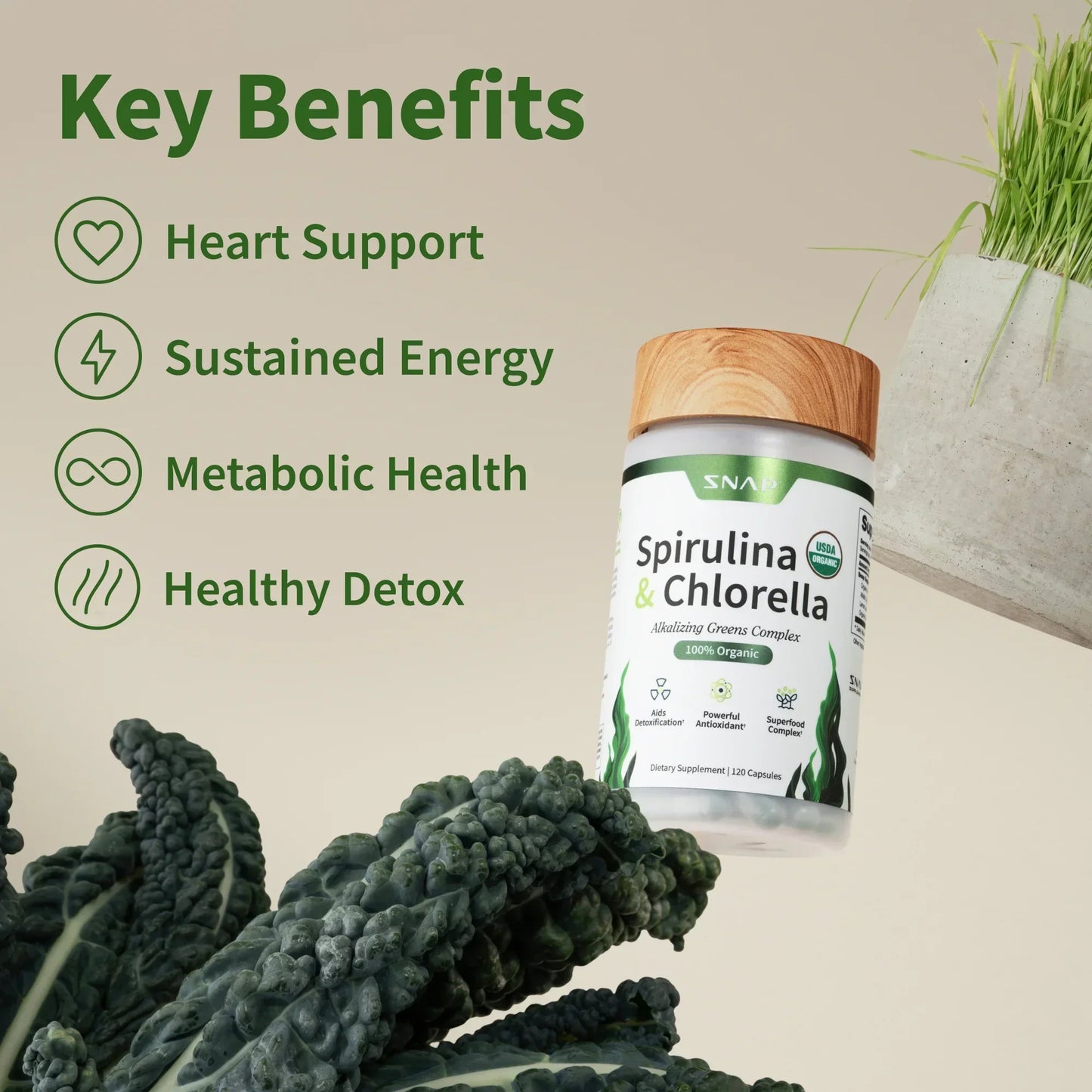 Gut Health Bundle，The 2-in-1 Gut Reset & Cellular Detox Duo: Spirulina & Chlorella Blend，Soothe &amp; Restore Gut Health
