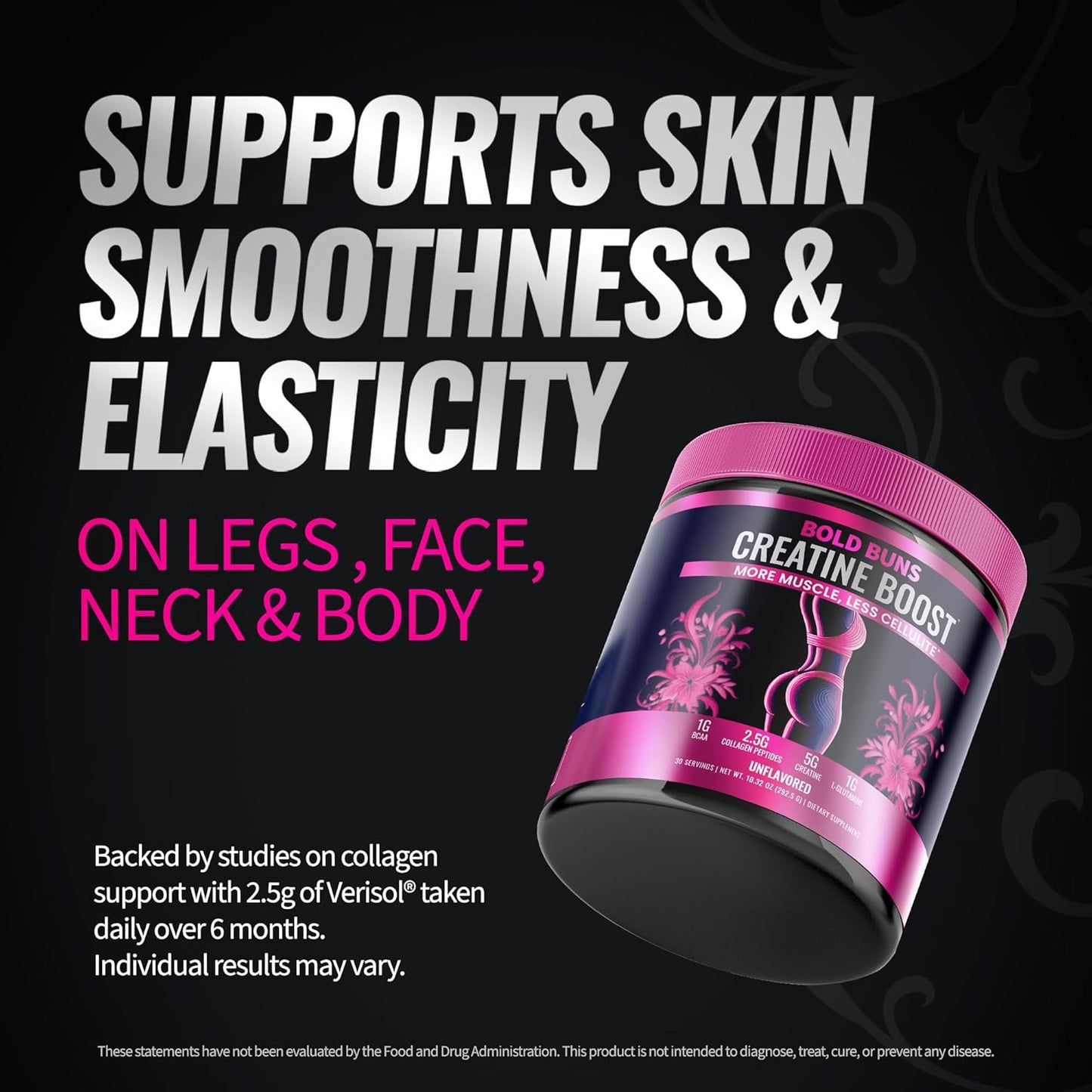 Bold Buns Creatine for Women – Booty Builder Supplement with Collagen & BCAA