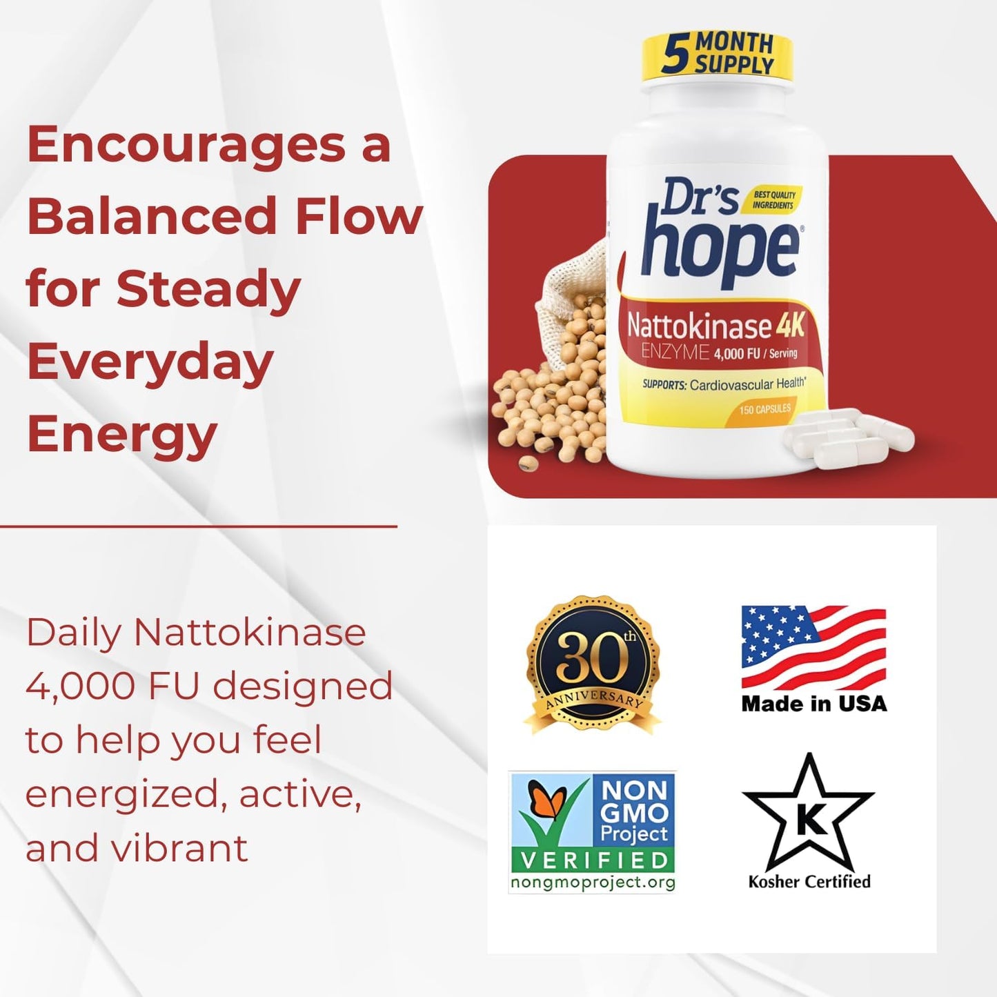 Nattokinase 4000 FU - 150 Vegan Capsules