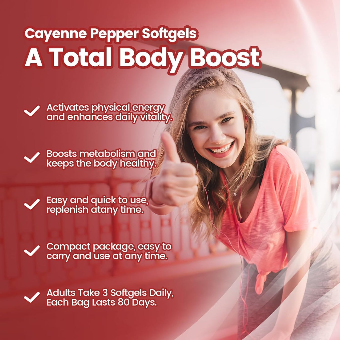 Cayenne Pepper Softgels Supplement, Supports Leg Vein, Heart and Blood Vessel Health, with Vitamin E D3+K2 and Beetrootand Others(3PACKS)
