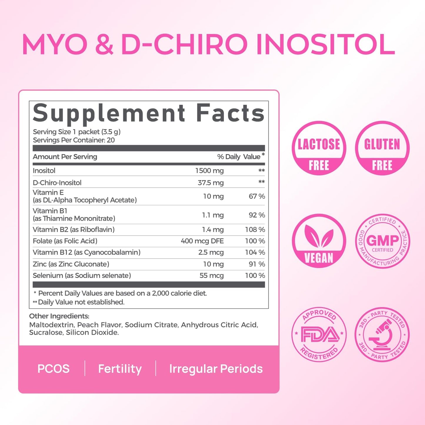 Gynable Pregina Myo-Inositol & D-Chiro Inositol Powder for Women