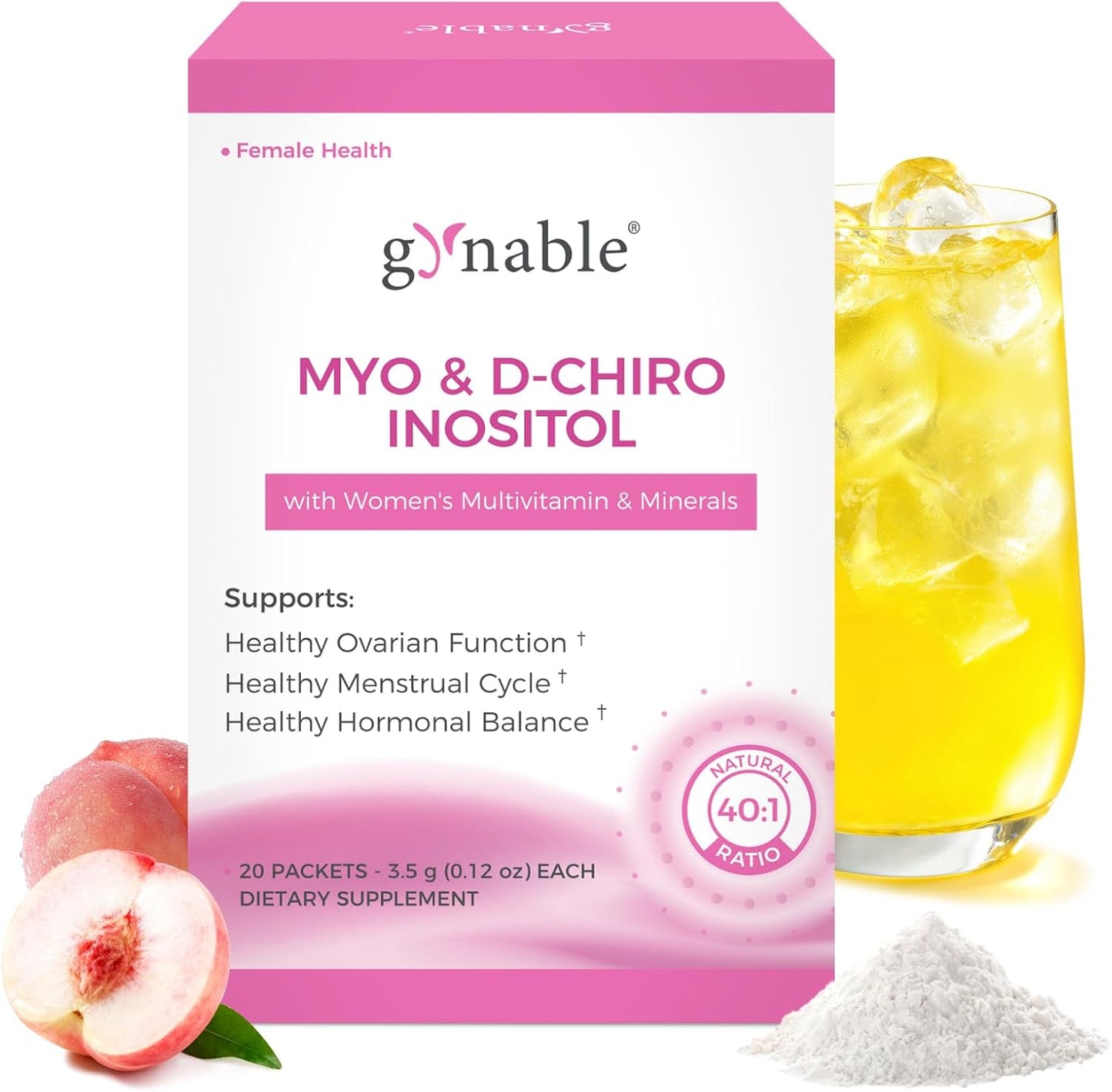 Gynable Pregina Myo-Inositol & D-Chiro Inositol Powder for Women