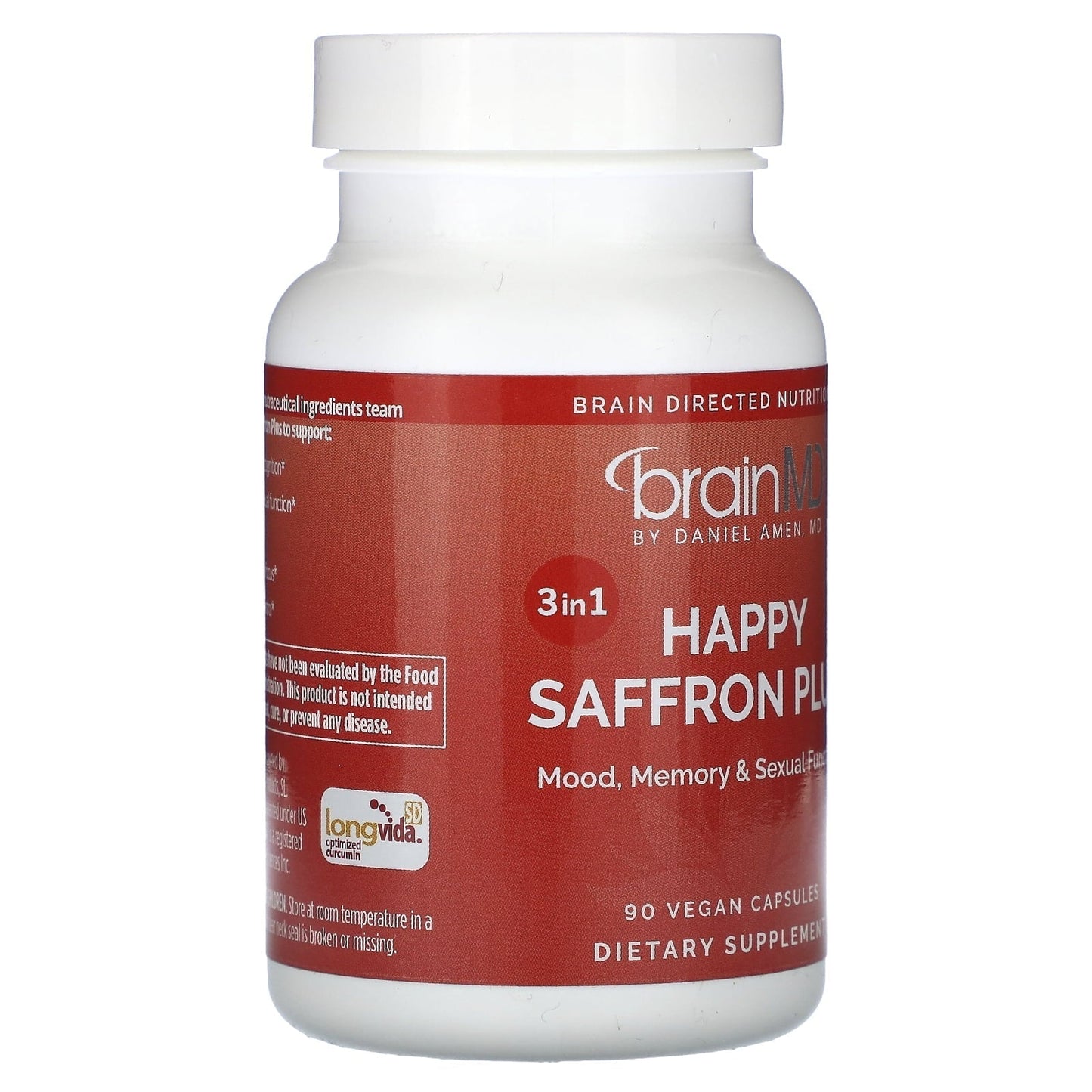 Happy Saffron with Magnesium & B6 Vegan Capsules – For Balanced Mood & Restful Sleep, 90 Ct