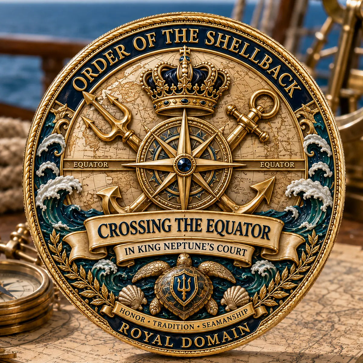 King Neptune’s Court – Crossing the Equator Commemorative Metal Medal