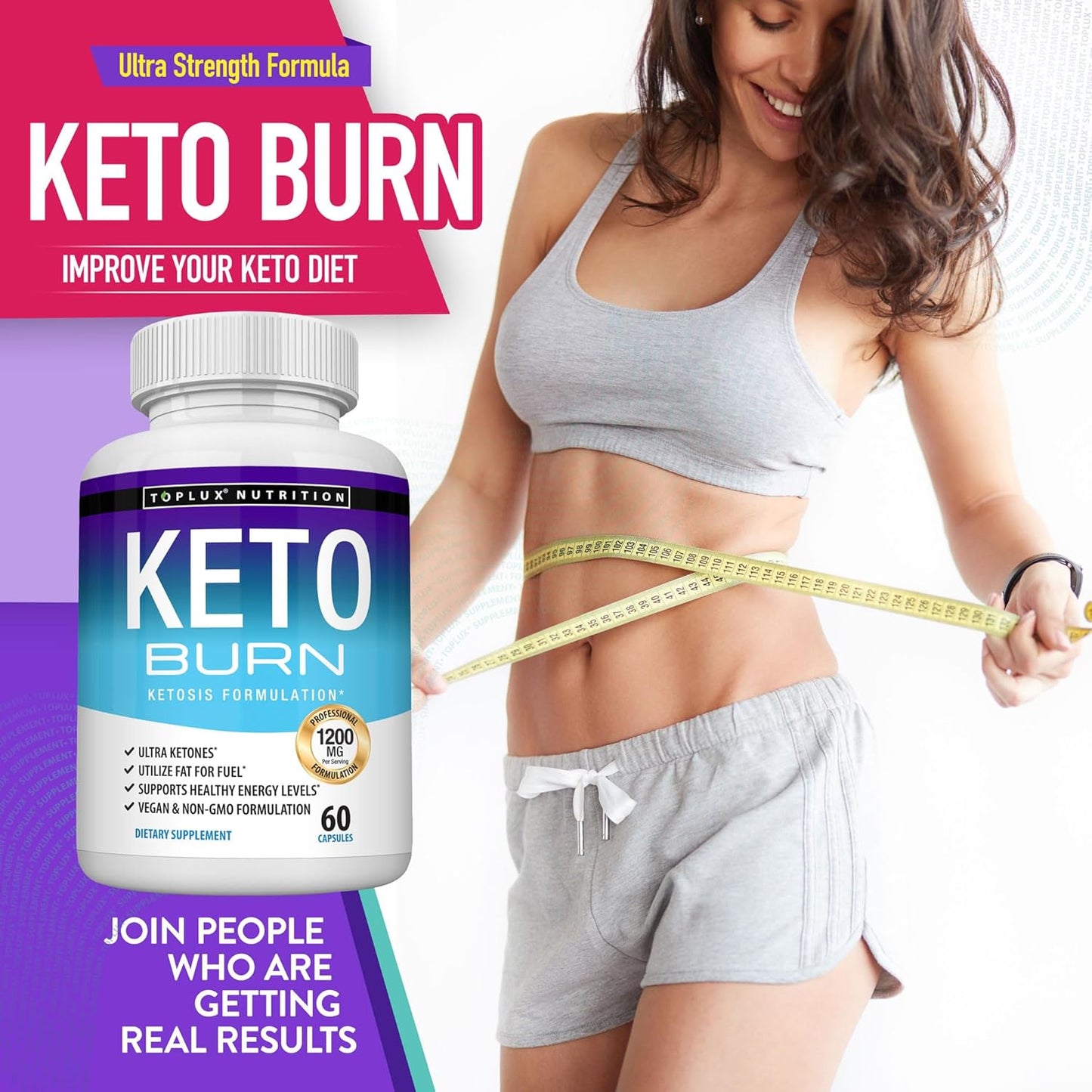 Keto Burn Pills Ketosis - 1200 Mg Ultra Advanced Natural Ketogenic Using Ketone Diet Support Energy Focus Men Women 60 Capsules