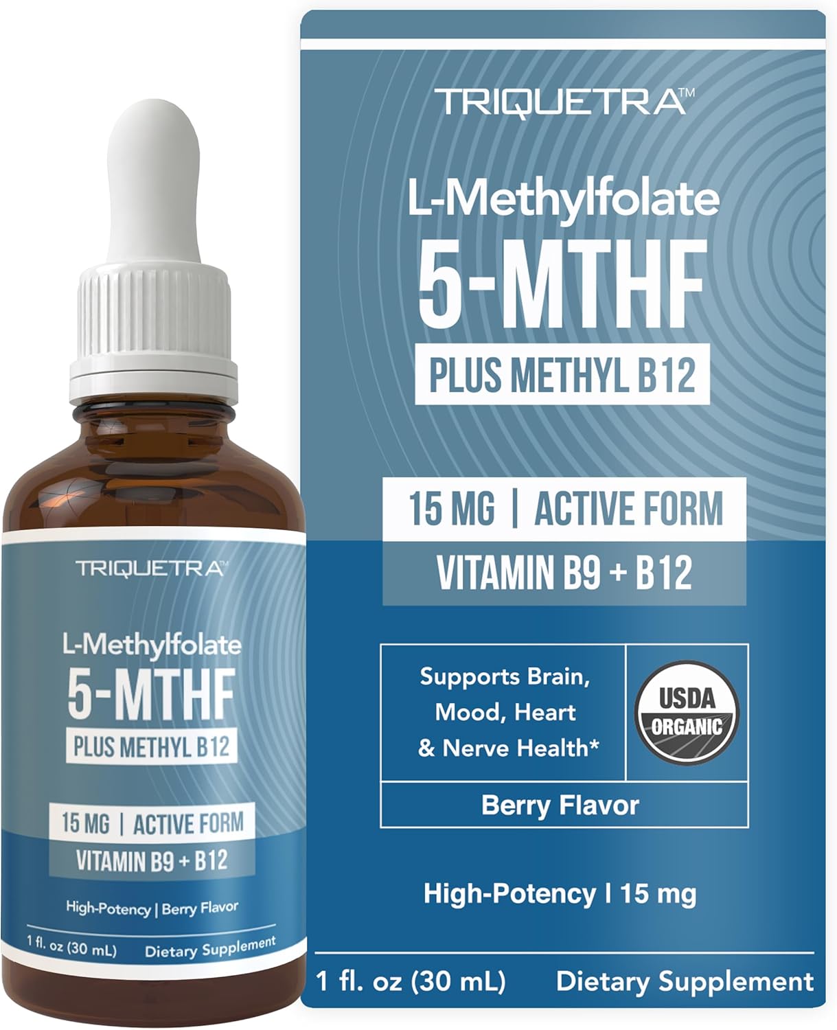 L Methyl Folate 15mg Plus Methyl B12 Cofactor – Organic Berry Flavor