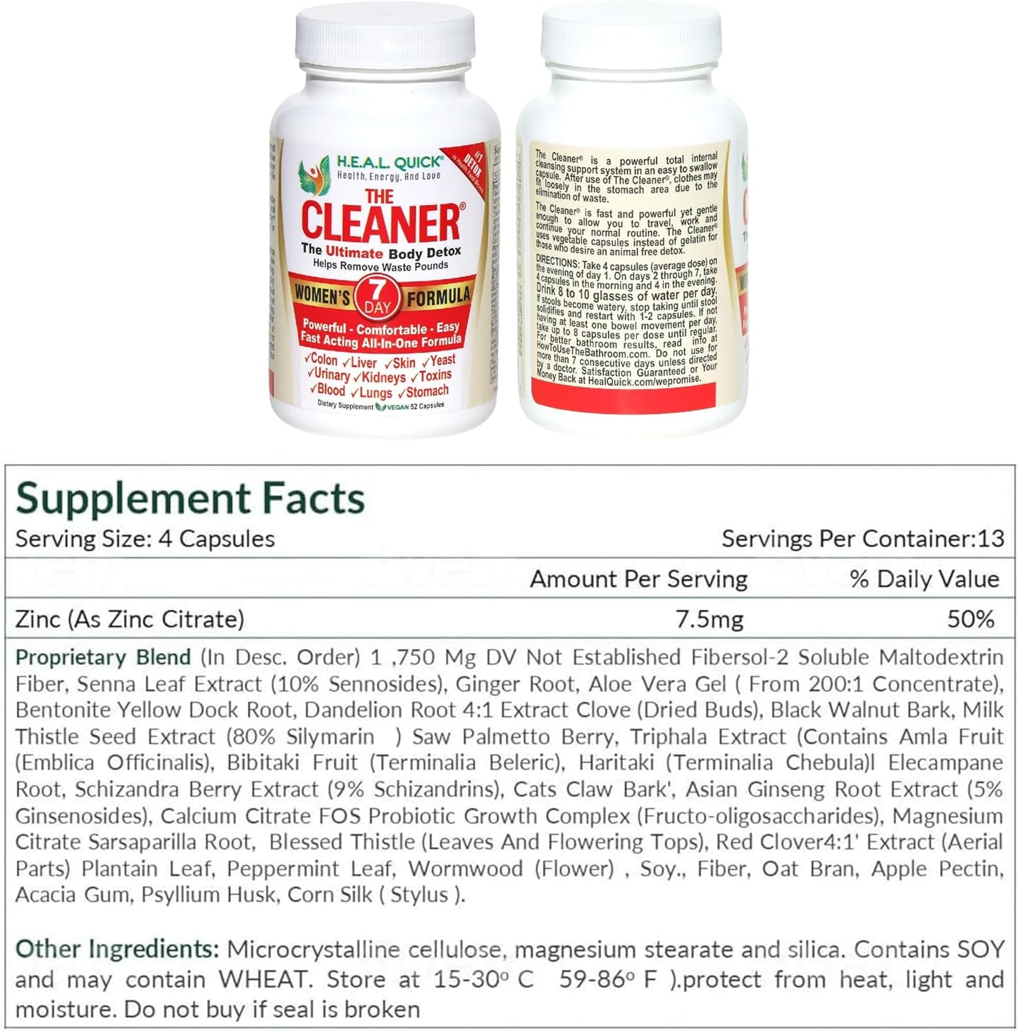 Century Systems The Cleaner Detox, Powerful 7-Day Complete Internal Cleansing Formula for Women