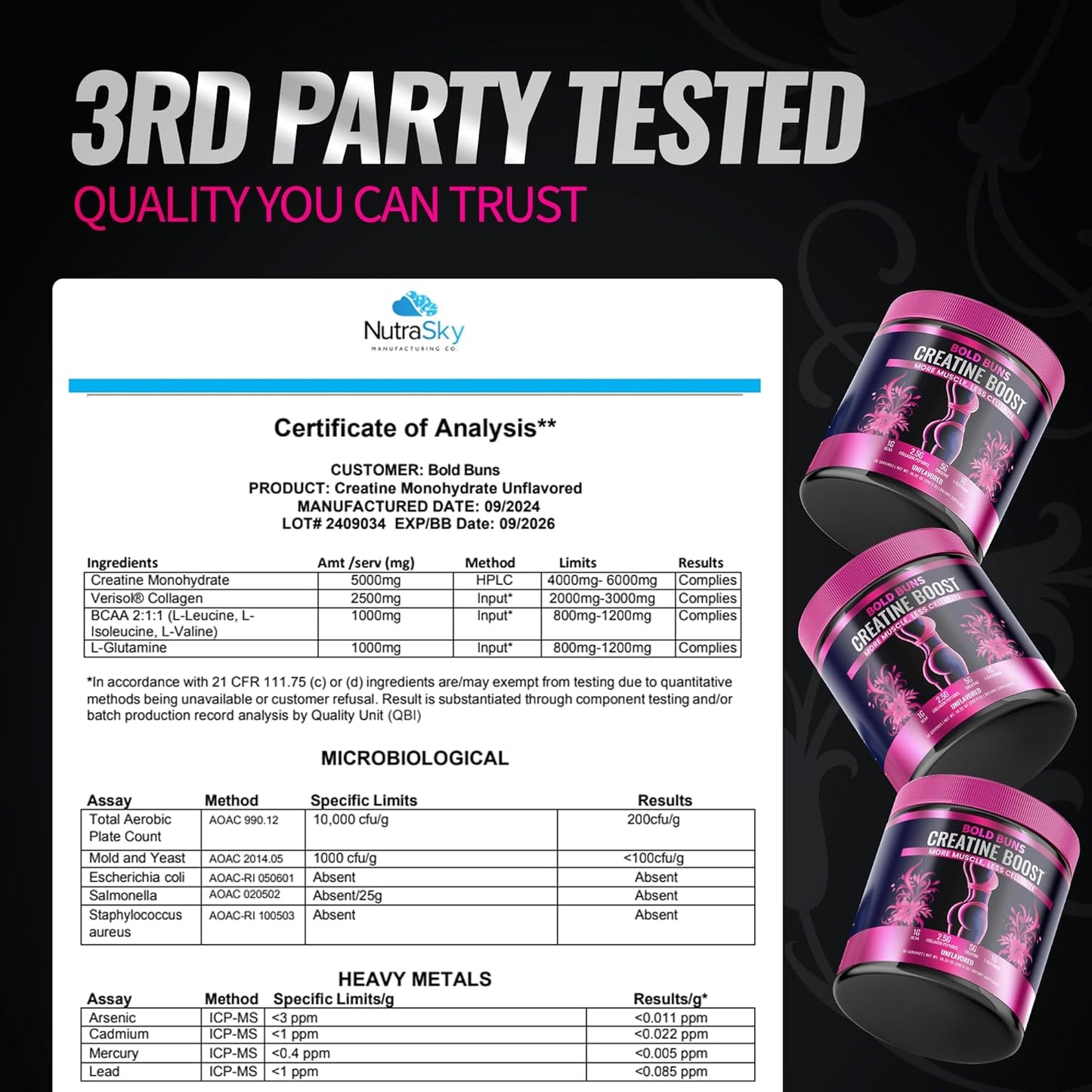 Bold Buns Creatine for Women – Booty Builder Supplement with Collagen & BCAA