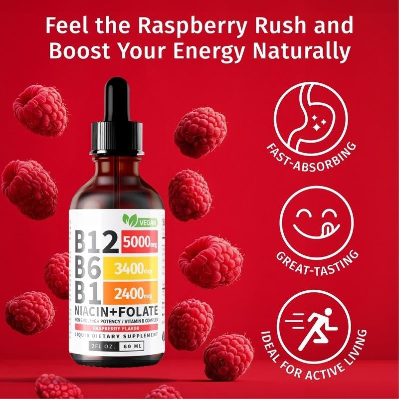 🏆Flash Sale⚡ 100K+ SOLD! 🏆Vitamin B12 Liquid Supplement Drops -ZDQ8-Shop