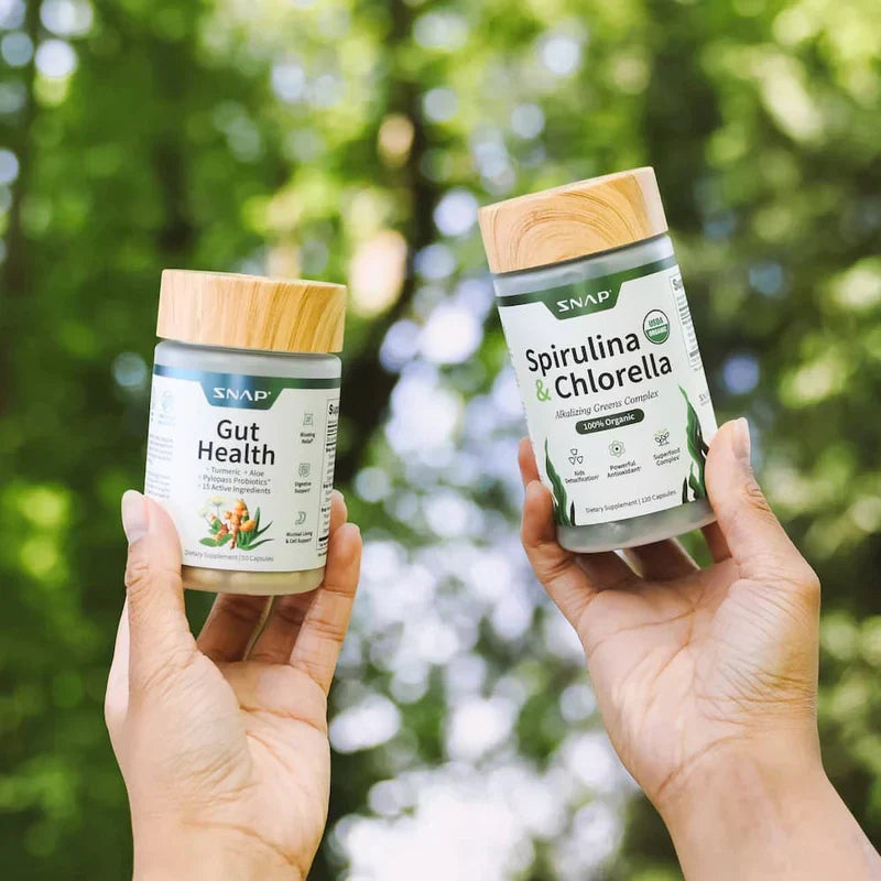 Gut Health Bundle，The 2-in-1 Gut Reset & Cellular Detox Duo: Spirulina & Chlorella Blend，Soothe &amp; Restore Gut Health