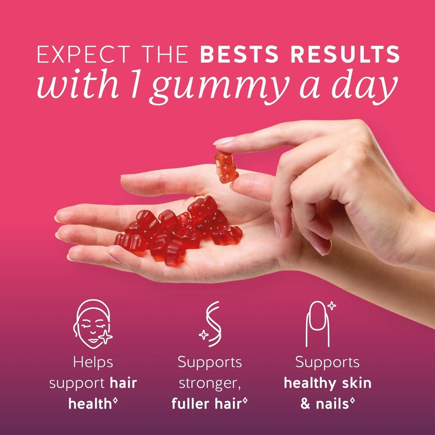 Biotin Gummies for Hair Skin & Nails. 5000 mcg High Potency Vegan Vitamins fo...