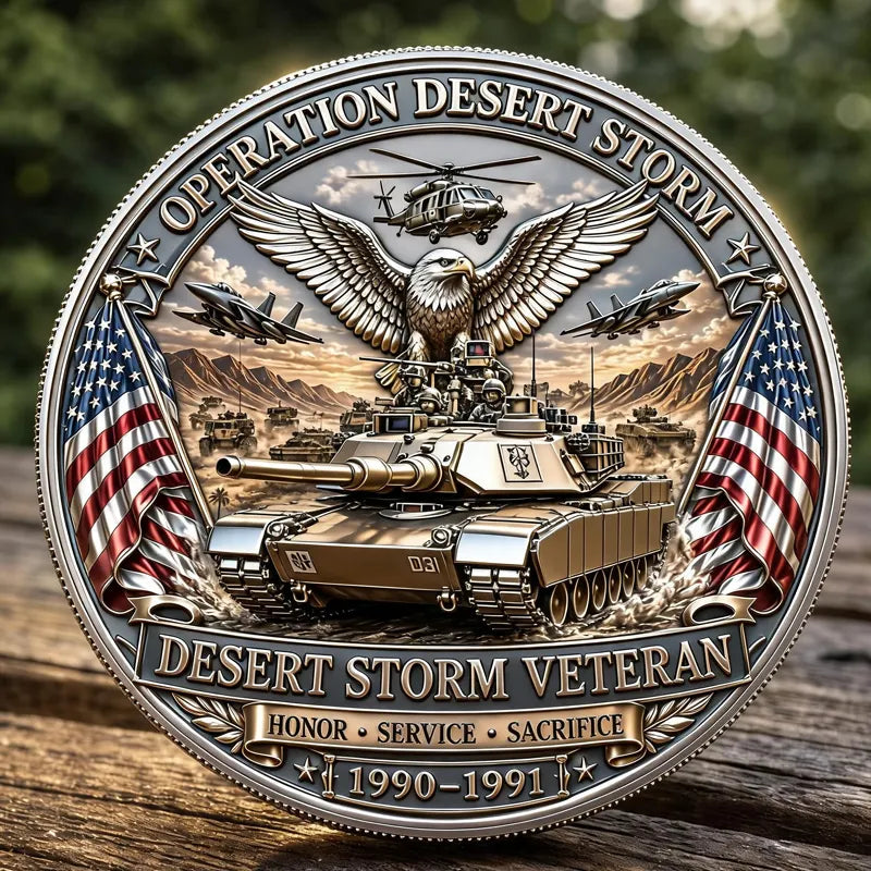 Operation Desert Storm Veteran Commemorative Metal Medal