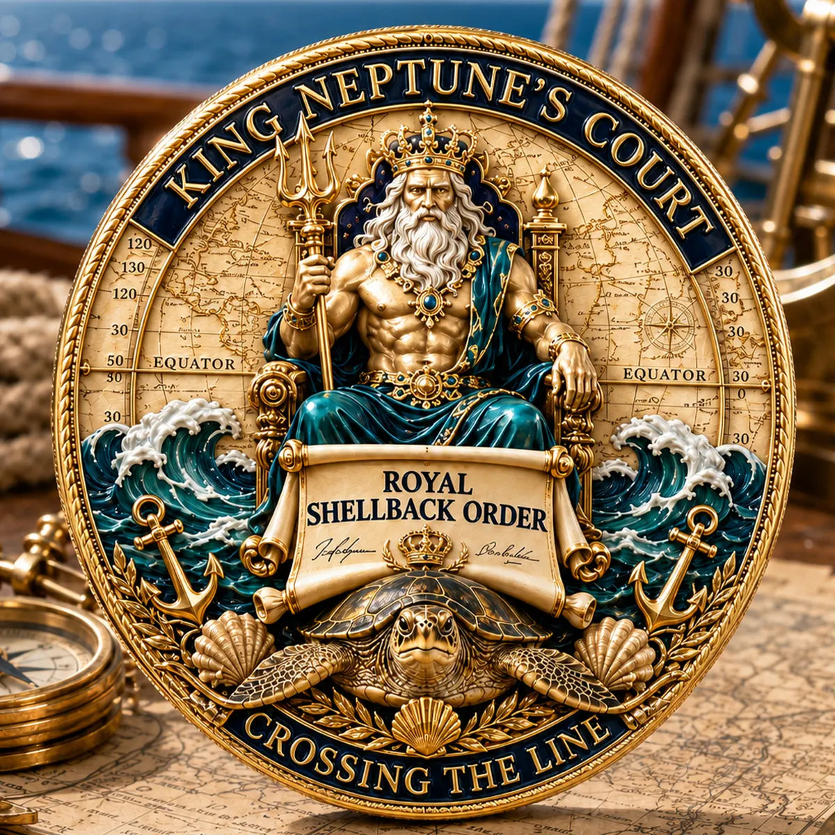 King Neptune’s Court – Crossing the Equator Commemorative Metal Medal