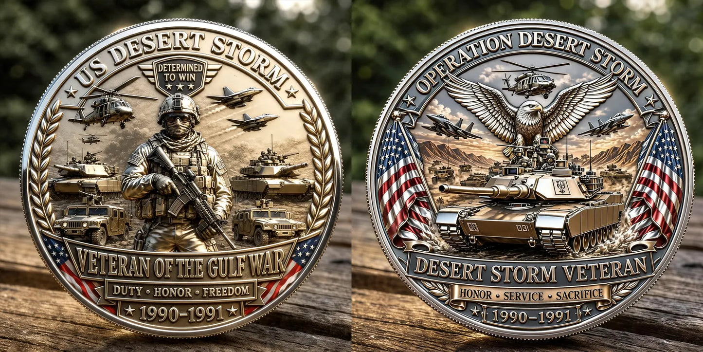 Operation Desert Storm Veteran Commemorative Metal Medal