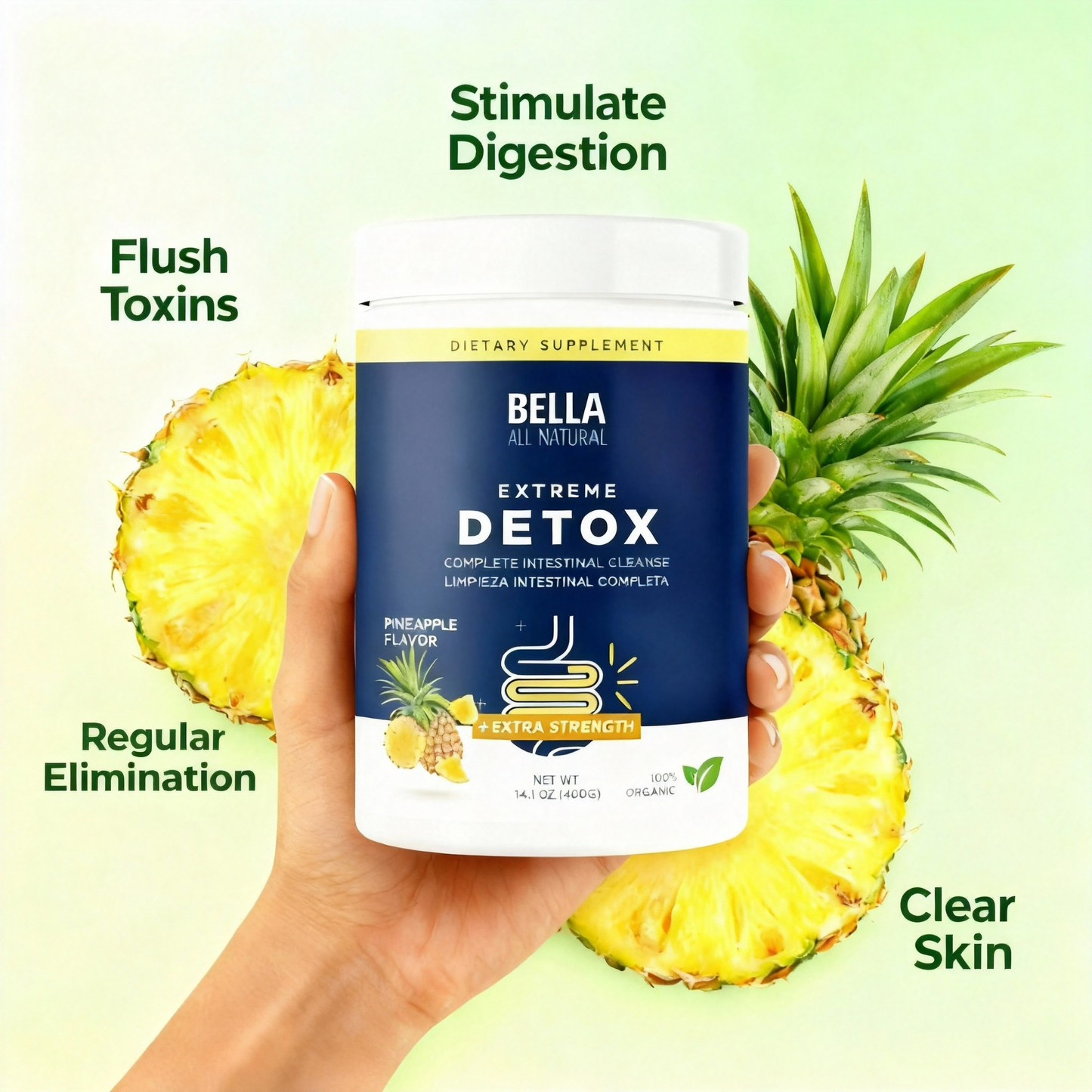 Pineapple Extreme Detox Powder – Supports Sleep Balance, Deep Detox & Skin Radiance | All-Natural Cleanse Supplement