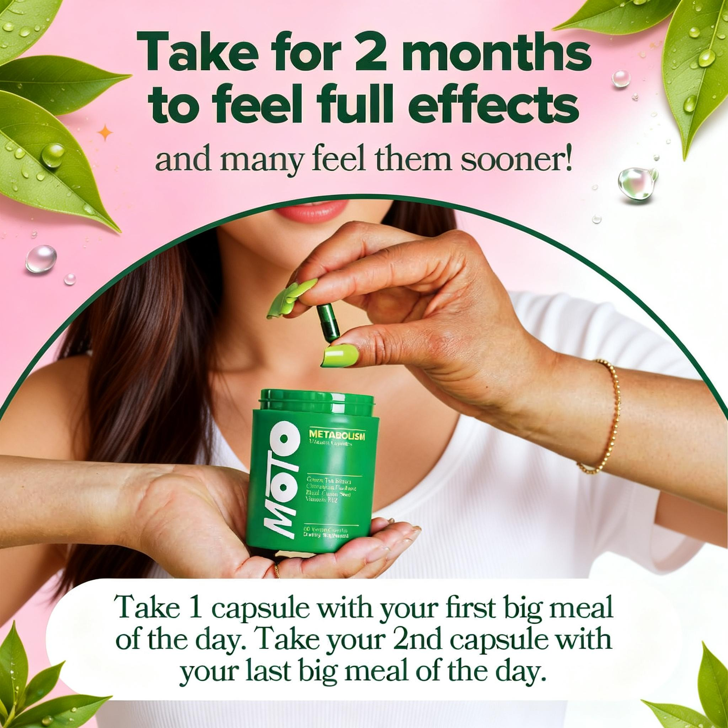 Women's Metabolism Support - Energy, Curb Cravings, Healthy Metabolism - Vegan Capsules, 30 Servings