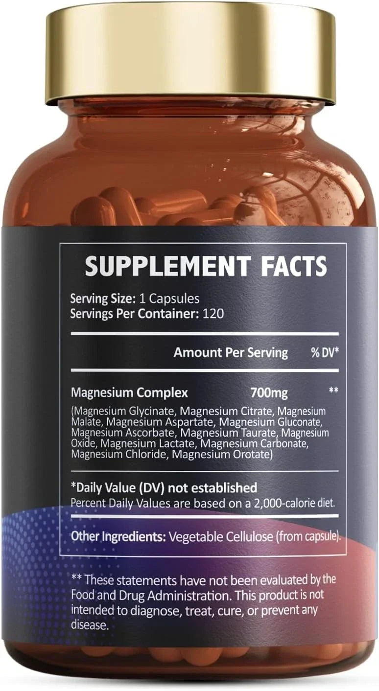 Magnesium 12 in 1 Complex 700mg - Glycinate Citrate Malate Taurate.4