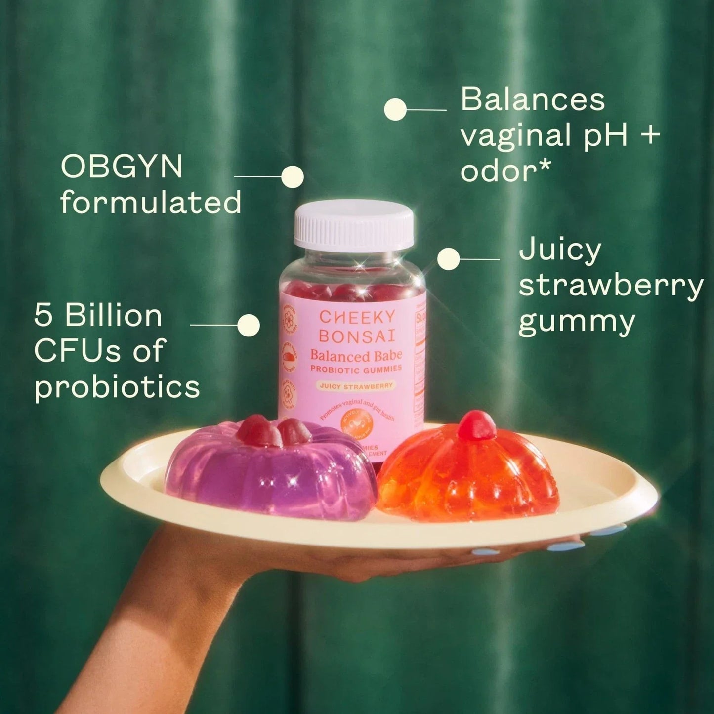 Cheeky Bonsai Women's Probiotic Gummies Balanced Babe, 60 Count