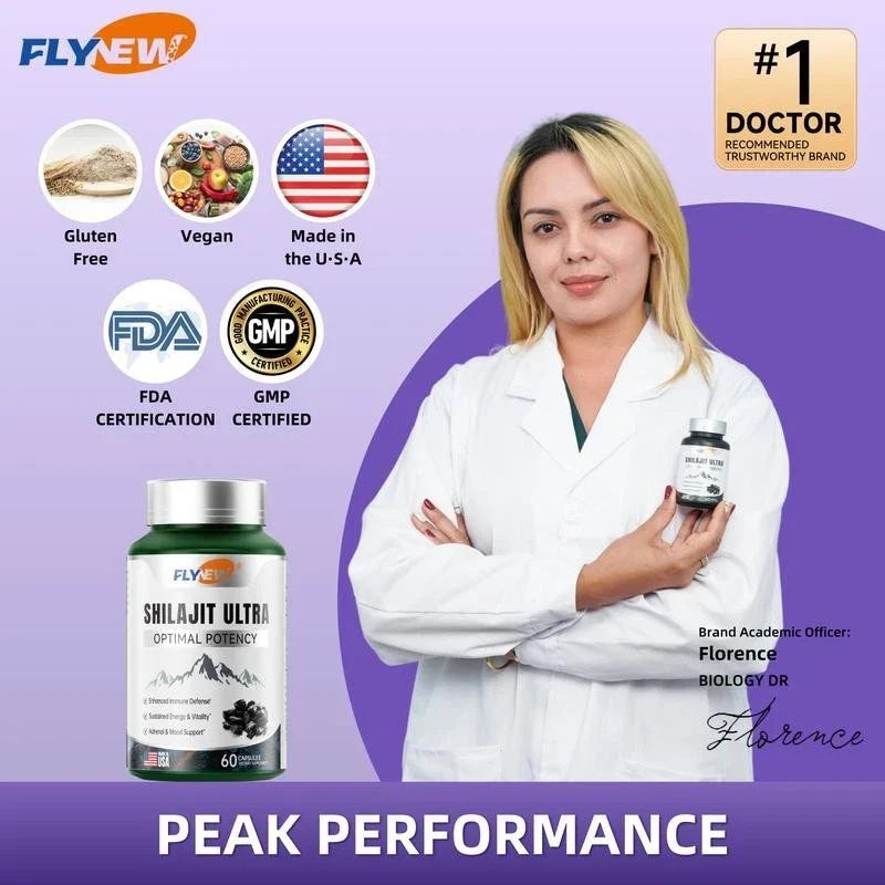 Flynew Shilajit Ultra Optimal Potency, Energy and Immune Support 60 Count
