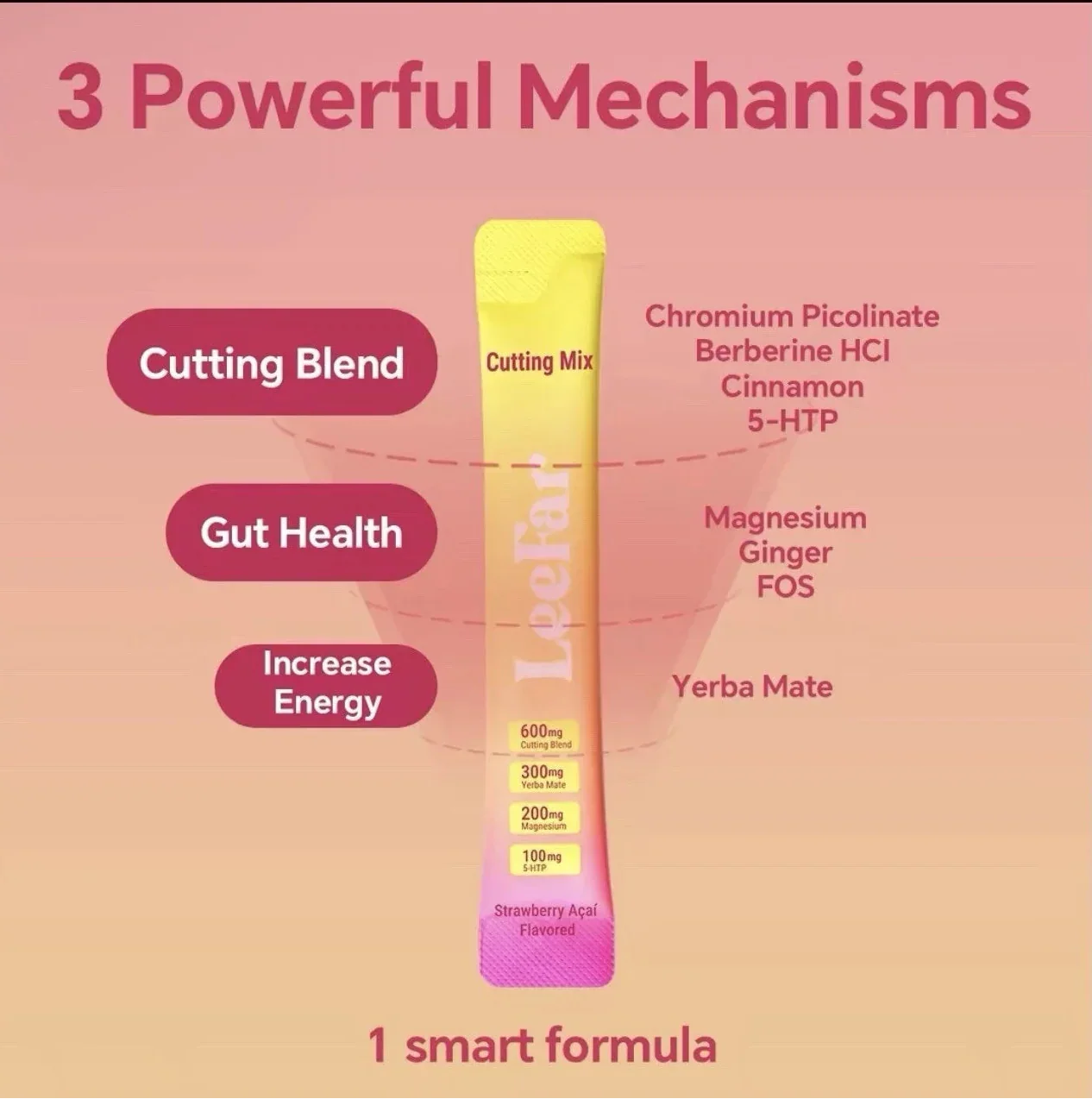 Leefar Cutting Drink Mix – Berberine, Chromium, 5-HTP, Yerba Mate & Magnesium